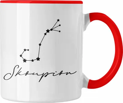Produktbild von Trendation - Skorpion Sternzeichen Tasse Geschenk Horoskop Tierkreiszeichen (Rot)