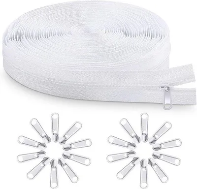 Immagine prodotto di Nastro in nylon bianco con cerniera, 5 mm x 10 m