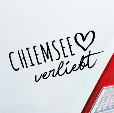 Produktbild von Auto Aufkleber Chiemsee verliebt Herz See Sea Liebe Car 19x8 cm Schwarz Matt Sticker Heckscheibenaufkleber