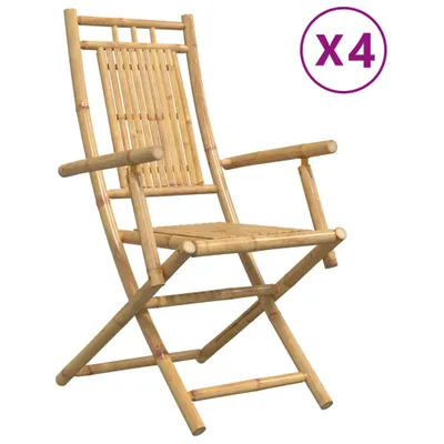 Immagine prodotto di Sedie da giardino 4 pz. Pieghevoli 53x66x99 cm Bambù