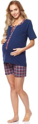 Image de Pyjama d'allaitement pour femme Be Mammy J5ST3N2 (bleu foncé, S)