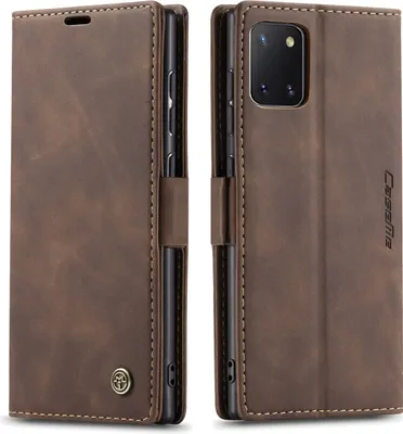 Produktbild von Galaxy Note 10 Lite Hülle, LaimTop Retro Kunstledertasche TPU Innere, Kartenfächer, Magnetverschluss, Klapphülle mit Standfunktion Schutzhülle für Samsung Galaxy Note 10 Lite Kaffee