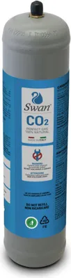 Produktbild von Swan Co2 Einweg Zylinder Vorratsflasche mit 600 gr Füllung E290 Kohlesäure Gewinde M11x1 für Wassersprudler, Kühlaggregate und Trinkwasserspender, 1 Stück