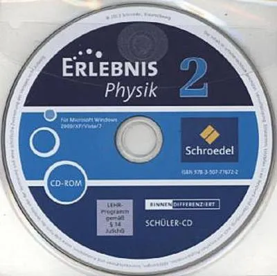 Produktbild von Erlebnis Physik - Ausgabe 2013 für Oberschulen in Niedersachsen: Schüler-CD-ROM 2