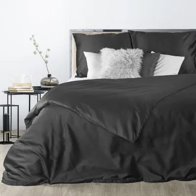 Produktbild von Eurofirany Bettwäschegarnitur Bettwäsche DELIA schwarz 140x200 cm 2 TLG SET: mit 1x Kissenbezug 70x80 cm