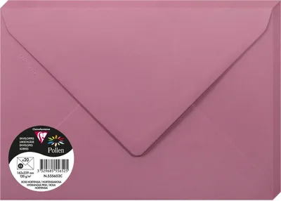 Produktbild von Clairefontaine Pack 20 Umschläge Pollen C5 162x229mm 120g hortensienrosa