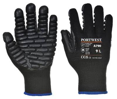 Zdjęcie produktu dla Rękawice antywibracyjne Portwest A790 czarne, rozmiar XL