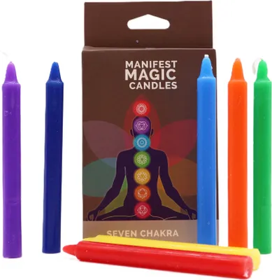 Image de Bougies d'intention 7 chakras CHAKRAS colorées 7 pièces bougies rituelles magiques