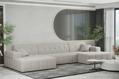 Zdjęcie produktu dla Sofa w kształcie U NIMES narożnik tkanina Verita Beżowy