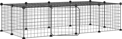Immagine prodotto di Gabbia per Animali 20 Pannelli con Porta Nera 35x35 cm Acciaio