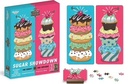 Produktbild von RIDLEY' S GAMES Puzzle Duell Sweet Billing: Donut gegen Cupcake 2x70 Teile