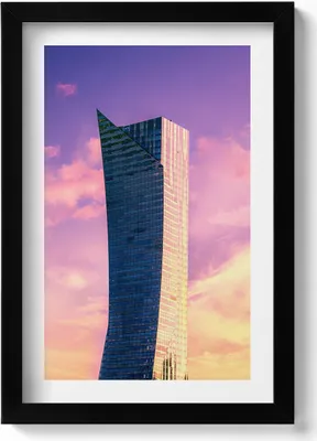 Produktbild von Wolkenkratzer in Warschau– Wandbild mit Rahmen – Gerahmtes Bild  – Wanddekoration – 20x30 cm – Schwarz