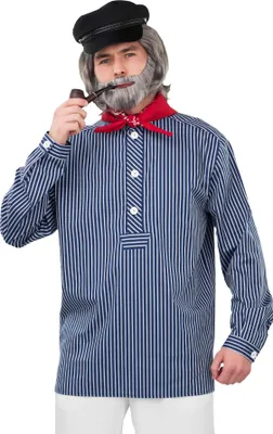 Produktbild von Fischerhemd Hemd blau/weiß gestreift Herren Karneval Fasching Kostüm 58/60