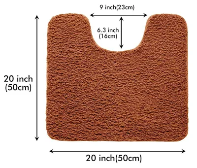 Immagine prodotto di Tappetino da bagno a forma di U, antiscivolo, color terracotta, 50x50 cm, in microfibra, assorbente e lavabile in lavatrice