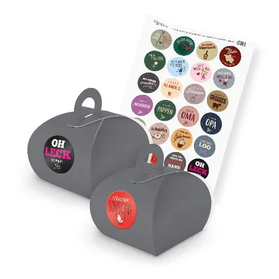 Produktbild von itenga SET Geschenkesticker Saarländisch (Motiv 80) 24x Geschenkschachtel mit Gr
