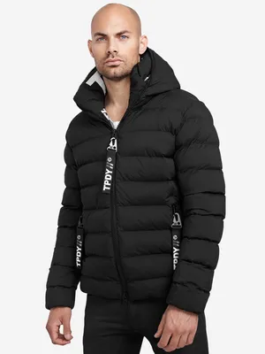 Immagine prodotto di Giacca imbottita da uomo, colletto alto, colore nero, taglia M