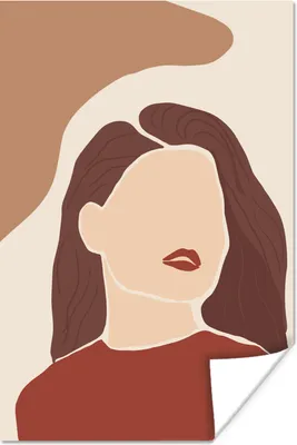 Produktbild von MuchoWow® Poster Pastell - Frau - Rot 120x180 cm - Kunstposter