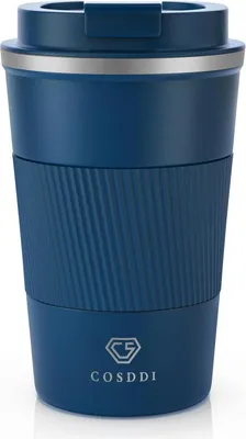 Image de CS COSDDI Gobelet thermique en acier inoxydable Gobelet isolant 510ml Gobelet de voyage avec couvercle Navyblue