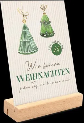 Image de Nous fêtons Noël - Calendrier de l'Avent avec support en bois