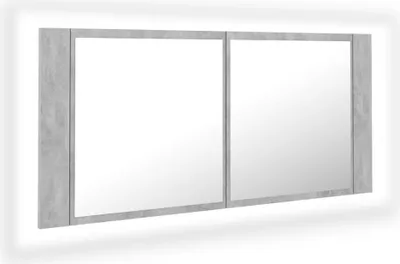 Produktbild von vidaXL LED-Bad-Spiegelschrank Betongrau 100x12x45 cm Acryl