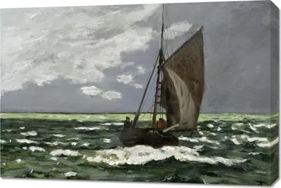 Zdjęcie produktu dla Obraz 90x60cm Seascape, Storm, Monet Vintage do Salonu