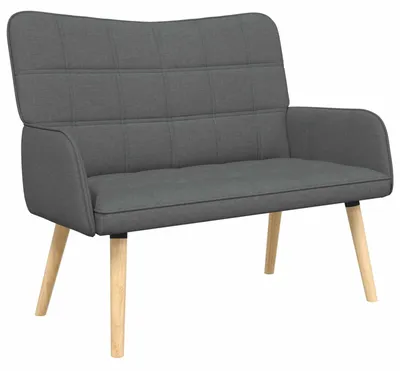 Zdjęcie produktu dla vidaXL Sofa dwuosobowa, ciemnoszara, 115 x 61 x 87 cm, materiał
