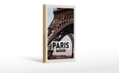 Produktbild von Holzschild Reise 12x18cm Paris France Reiseziel Eiffelturm Schild