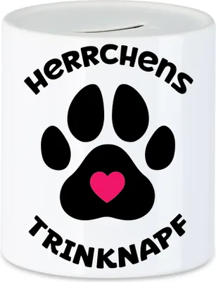 Produktbild von Herrchens Trinknapf Spardose Hund Hunde Pfote Liebe Hundeliebhaber Tierliebe Vierbeiner Hundepfote Haustier