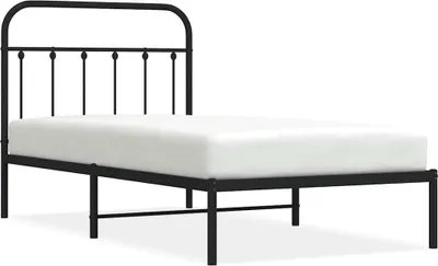 Obrázek produktu pro vidaXL Postel s čelem kovová černá 100x190 cm