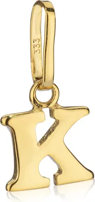 Produktbild von Kettenanhänger kleiner Buchstabe K 333 Gelb Gold 5x4mm Kinder Alphabet Amulett