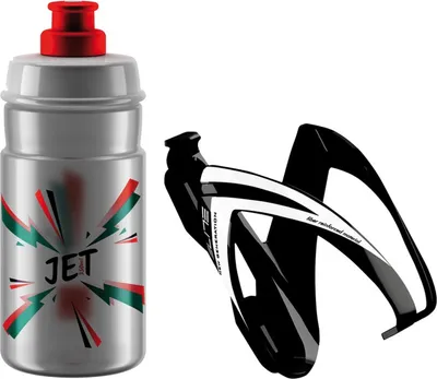 Obrázok produktu pre Elite Cycling CEO  Bottle Cage + Jet Bottle Kit Black Glossy/Clear Orange 350 ml Cyklistická fľaša