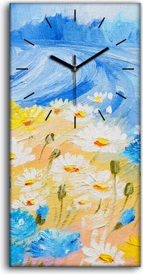 Produktbild von Wandbild Leinwand Bilder Wanduhr Geräuschlos 30x60 Gemälde abstrakte von Blumen - schwarze Hände