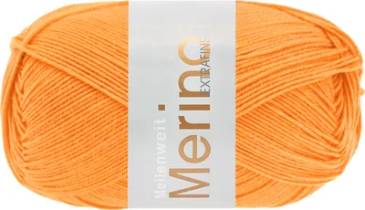 Produktbild von Lana Grossa MEILENWEIT 100 g MERINO EXTRAFINE weiche 4-fach Merino-Sockenwolle 420 m Farbe 2453 - Orange