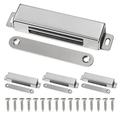 Produktbild von Magnetische Verschlüsse, 4 Stück, Edelstahl, Türschließer, Türmagnet, Möbelmagnet, Schranktür, Magnetverschluss, Schrank für Schranktüren, Schubladen, Balkontür, Küchenschränke