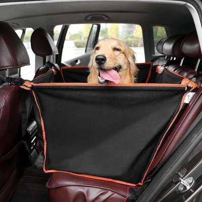 Imagen del producto de Asiento para perros para coche: estructura de metal resistente, impermeable y resistente a la suciedad. Adecuado para perros grandes y medianos. Cama para perros para coche