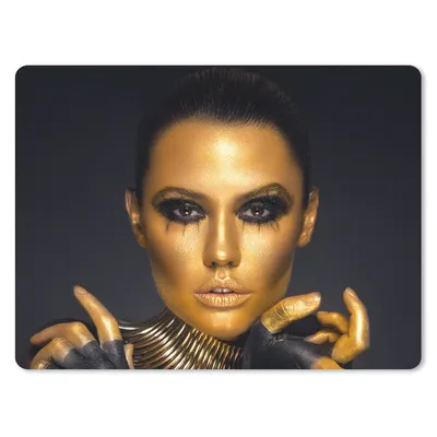 Produktbild von MuchoWow® Mauspad Mousepad Make-up - Tasche - Gold - Luxus - Frau 23x19 cm - Mousepads - Maus Mat - Pad - Mausunterlage - Schreibtischunterlage - Mauspad