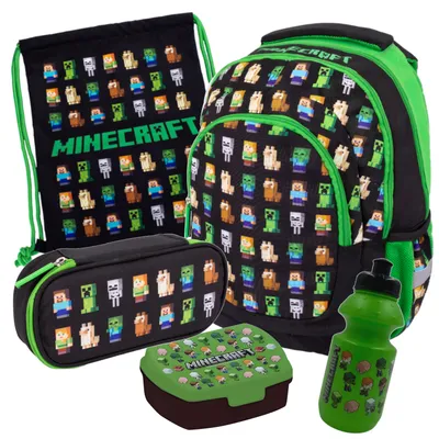 Zdjęcie produktu dla 5-Częściowy Zestaw Szkolny: Minecraft Steve Creeper Astra