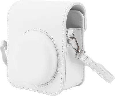 Zdjęcie produktu dla Pokrowiec ochronny na mini aparat natychmiastowy z regulowanym paskiem na ramię do Fujifilm Instax 12 biały