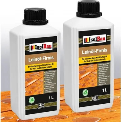 Produktbild von Isolbau  Natur Holzschutz LEINÖL- FIRNIS 2L Gekocht Holzöl Leinölfirnis Holz Möbel Lasur
