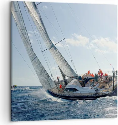 Produktbild von Bild auf Leinwand - Leinwandbild - Segelschiff Meer - 60x60cm - Wand Bild - Wanddeko - Wandbilder - Leinwanddruck - Bilder - Kunstdruck - Wanddekoration - Leinwand bilder - Wandkunst - AC60x60-4032