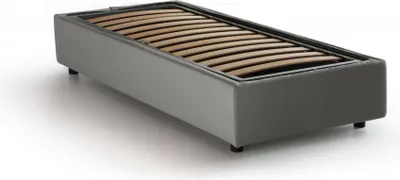 Produktbild von Einzelbett Dbacci, Containerbett mit Stoffbespannung, 100%  Italy, Frontöffnung, passend für Matratze Cm 80x200, Grau