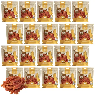 Produktbild von Mersjo Entenbrustfilets weich 10kg Hundesnack 92% Fleisch getreidefrei Leckerli 20x500g luftgetrocknet fettarm Trainingssnack Kausnack Naturfleisch