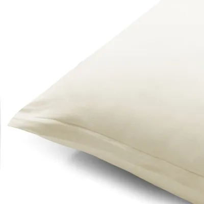 Produktbild von 2 Kissenbezüge Jersey Baumwolle Reißverschluss Ecru - 50 x 50 cm