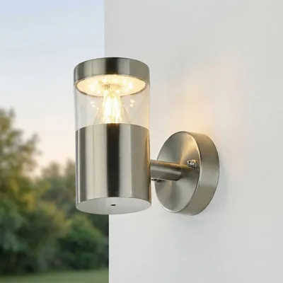 Produktbild von LED Wandlampe außen Edelstahl H: 15,5 cm IP44 3000 K warmweiß 724 lm Modern Außenleuchte Balkon Eingang Außenwandleuchte