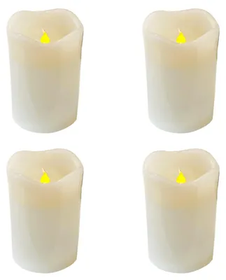 Produktbild von 4 Stück LED Wachs Kerzen Set weiß 12,5cm x 7,5cm mit Timerfunktioon