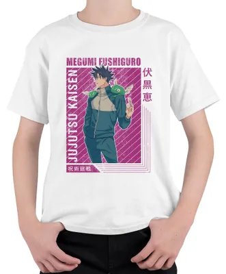 Produktbild von Megumi Fushiguro Jujutsu Kaisen Shikigami Anime Geschenk Retro Kinder T-Shirt, Weiß, 116