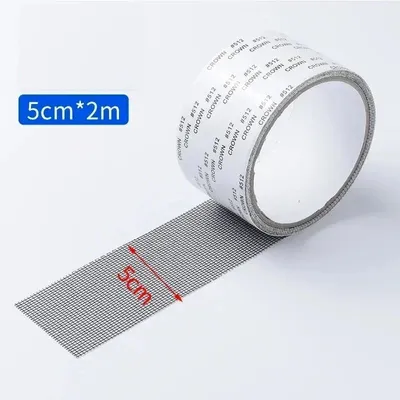 Produktbild von Fliegengitter Reparaturband selbstklebend 2m x 5cm – Fliegennetz Klebeband Insektennetz Reparatur - (schwarz)