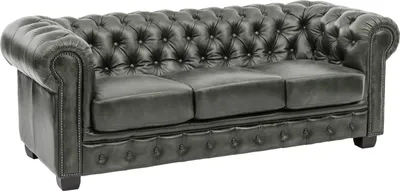 Produktbild von Sofa Chesterfield 3-Sitzer Echtleder grün