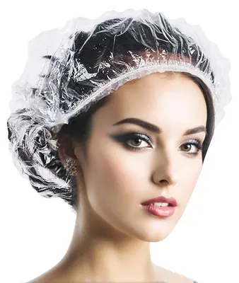 Produktbild von Duschhaube Einweg-Duschhaube Haubenform - PE-Kunststoff - 42 cm - 50 Stück - Für Haare bis 26 cm