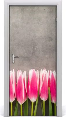 Produktbild von Tulup Türaufkleber 95x205 cm Dekorative Aufkleber Selbstklebend Wasserdichte Tapete Abnehmbar Schlafzimmer Wohnzimmer Wohnkultur - rosa Tulpen